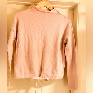 Athleta Blush Pink Tie-Hem Sweatshirt 100% CASHMERE